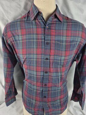 G.B.C. Men's Red/Blue Plaid L/S Shirt Sz XL